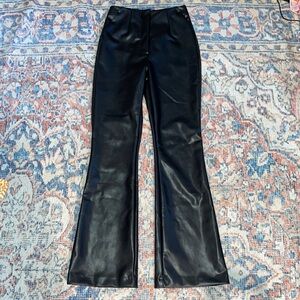 Abercrombie & Fitch Black Flare Leather Pants